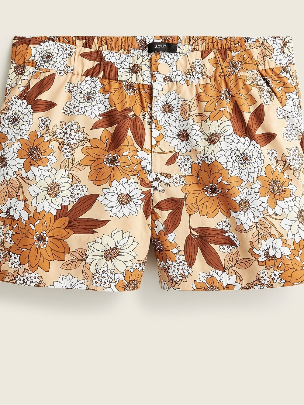 J.Crew Pull-On Cotton Poplin Short in Zinnia Floral medium